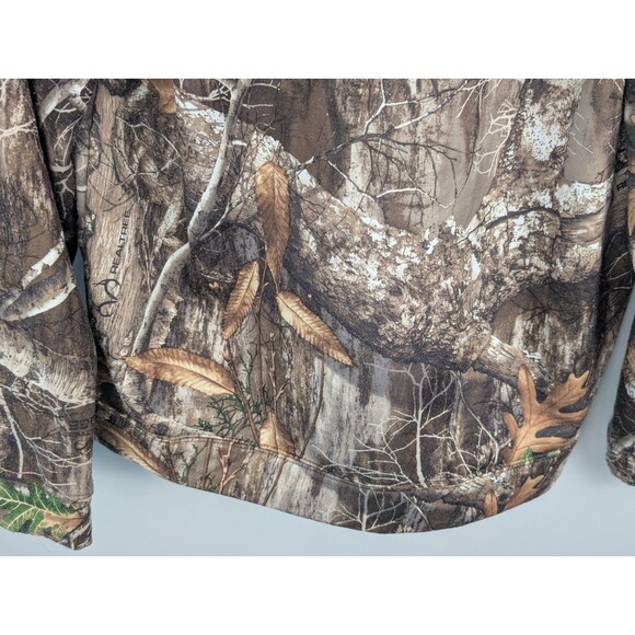 RealTree Women's XL 16-18 Performance Fleece Lined Hoodie Pink Camo Antler Print - Picture 7 of 13